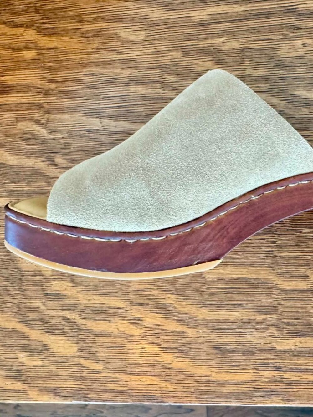 BORN Suede Leather Wedge Open-Toe Mule/Slides - Picture 11 of 16